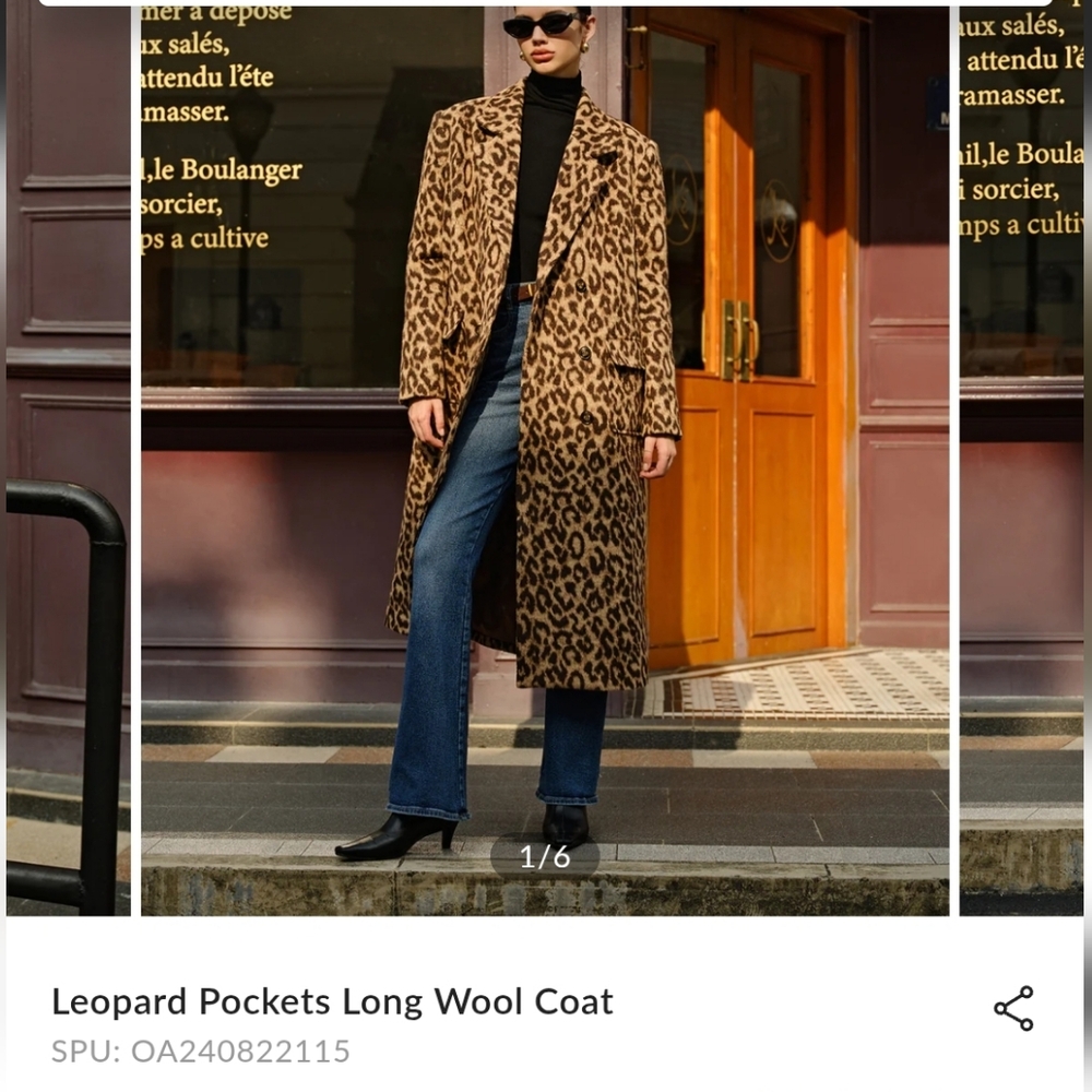 Chic Leopard Print Overcoat COMMENSE NWT SIZE XS